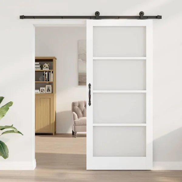 vidaXL Porte coulissante ORKDAL 93 x 211 cm Blanc et noir