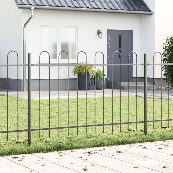 vidaXL Clôture de jardin BOXTEL 3 pc 5, 1 x 0, 8 m Gris