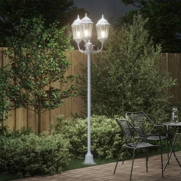 vidaXL Lumière de jardin 57 x 49 x 241 cm Aluminium et verre