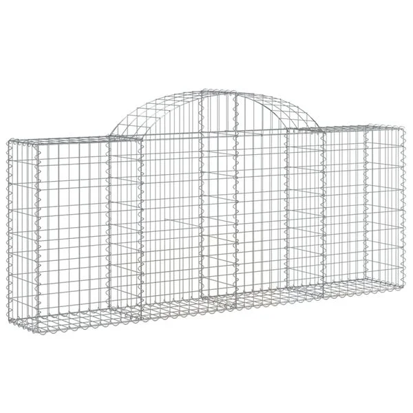 vidaXL Paniers à gabions arqués 9 pcs 200x30x80/100 cm Fer galvanisé