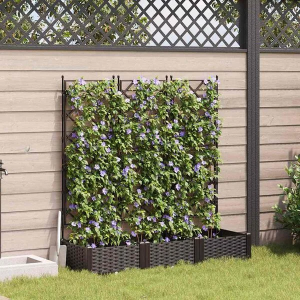 vidaXL Cache-pot de jardin 3 pc Marron 120 x 40 x 125, 5 cm PP