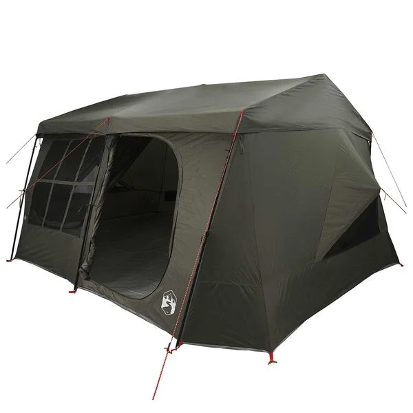 vidaXL Tente familiale avec auvent imperméable 9 personne Vert armée