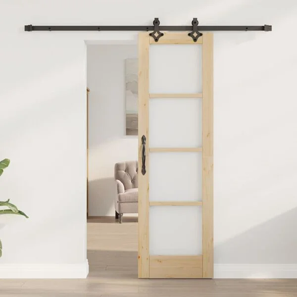 vidaXL Porte coulissante ORKDAL 61 x 198, 5 cm Naturel et noir