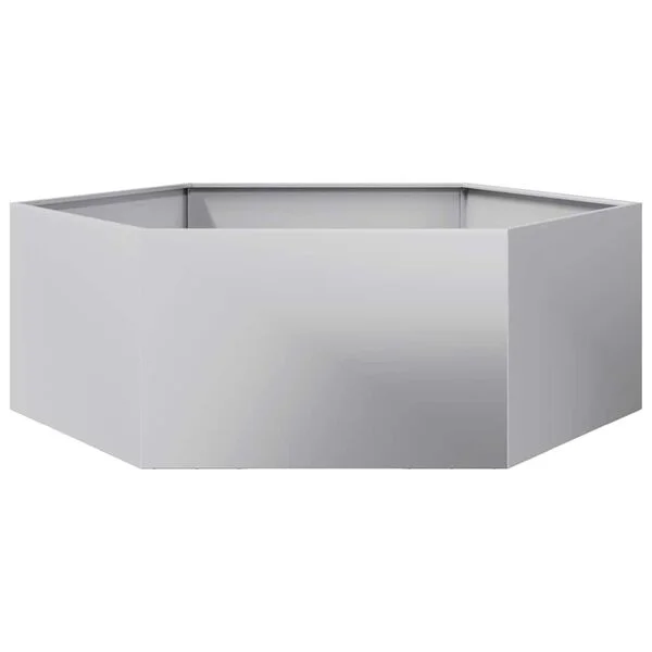 vidaXL Jardinière hexagone 138x120x45 cm acier galvanisé