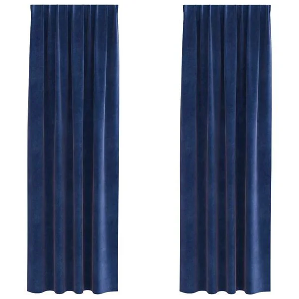 vidaXL Rideaux 2 pc Bleu foncé 140 x 245 cm Velours