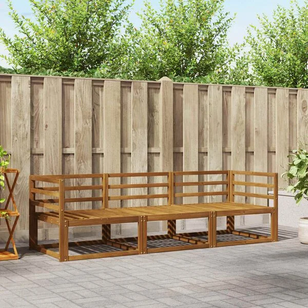 vidaXL Ensemble de canapés d'extérieur 3 pc Naturel