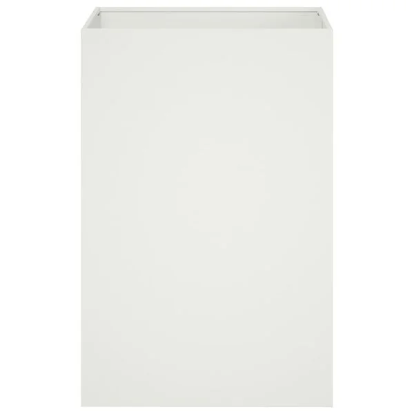 vidaXL Cache-pot de jardin Blanc 50 x 50 x 75 cm Acier laminé à froid