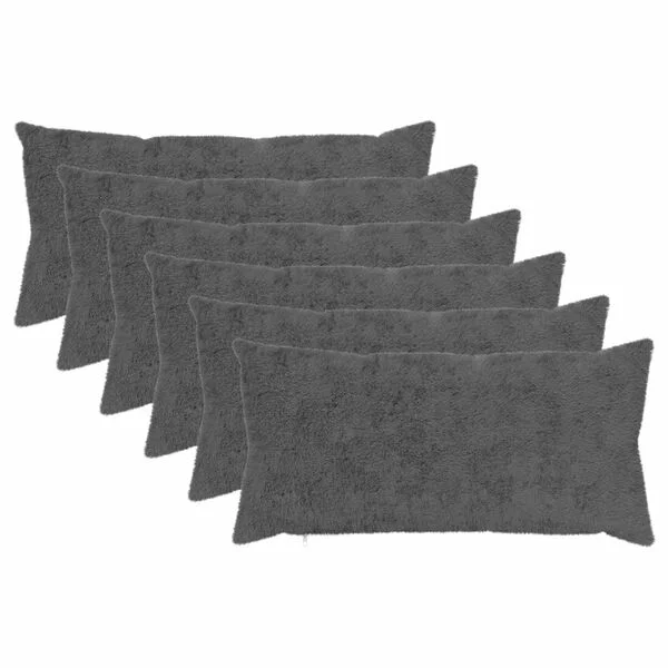 vidaXL Housse de coussin 6 pc HEERLEN Gris foncé 40 x 80 cm