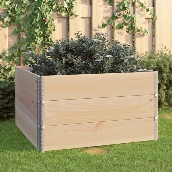 vidaXL Jardinières surélevées 3 pcs 100x100 cm Bois de pin solide