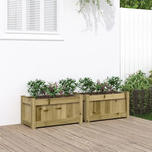 vidaXL Jardinières 2 pcs bois de pin imprégné