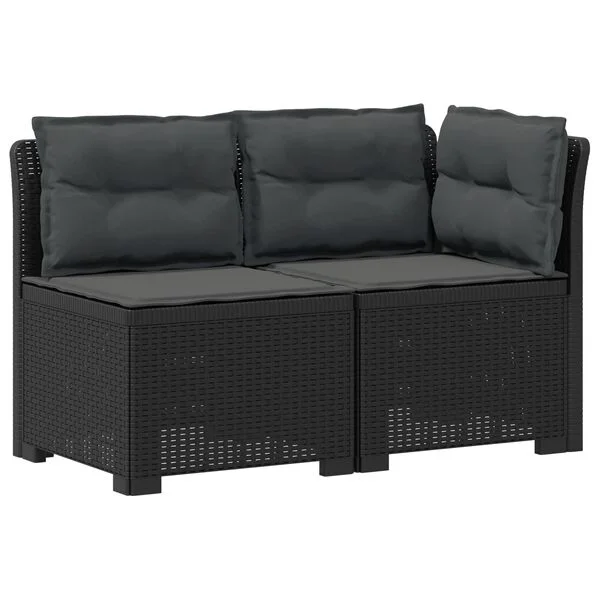 vidaXL Canapé de jardin 2 places avec coussins look rotin 2 place PP