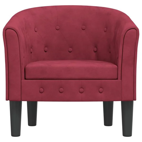 vidaXL Fauteuil rouge bordeaux velours