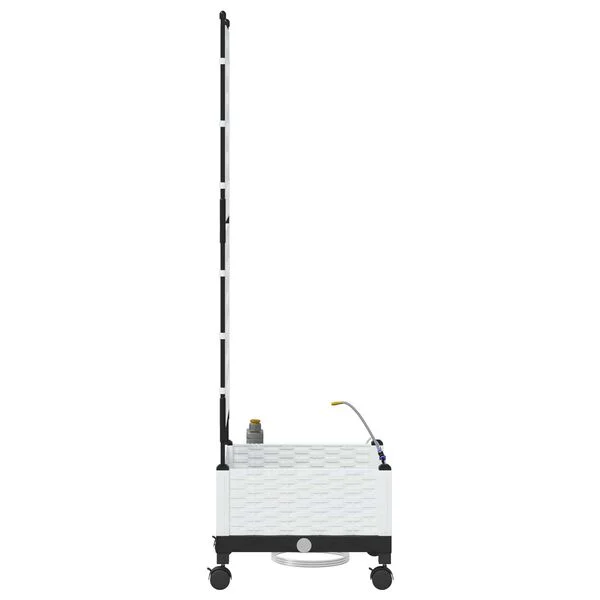 vidaXL Porte-plante de jardin avec irrigation et roues Blanc PP