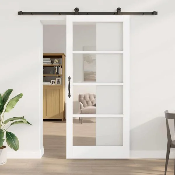 vidaXL Porte coulissante ORKDAL 93 x 211 cm Blanc et noir