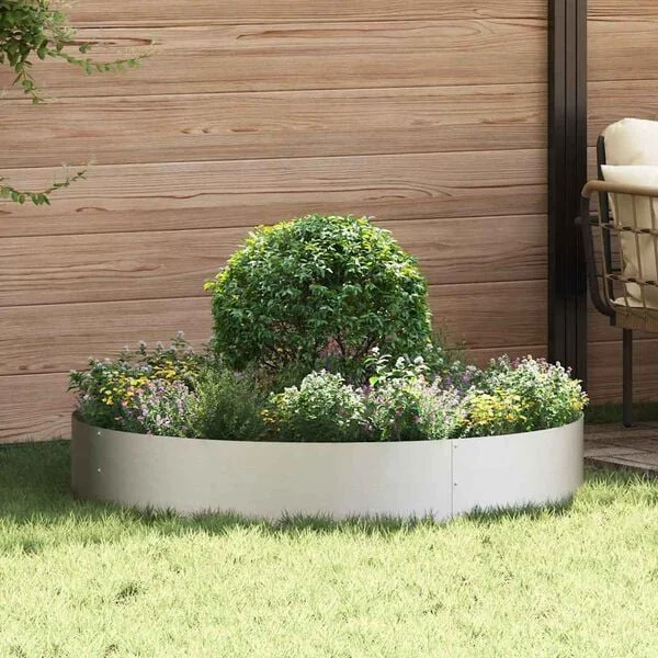 vidaXL Anneau de jardinière Argenté 120 x 120 x 20 cm Acier inoxydable