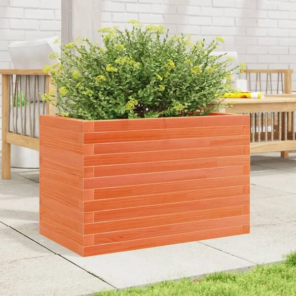 vidaXL Jardinière cire marron 70x40x46 cm bois de pin massif