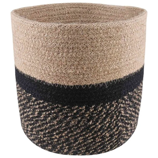 vidaXL Ensemble de Pots à Plantes 2 pc Naturel et noir Ø 21 x 21 cm