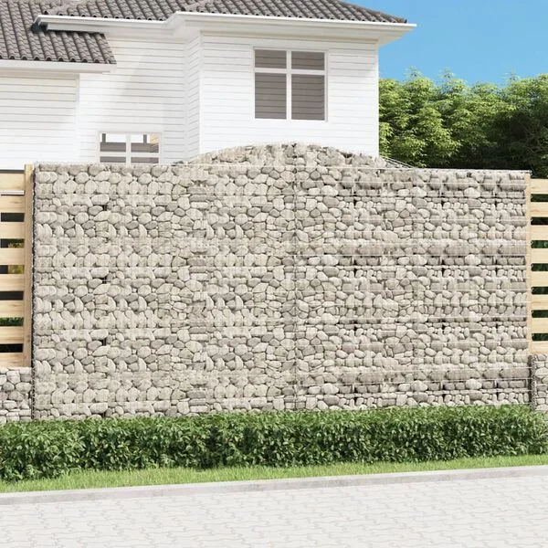 vidaXL Paniers à gabions arqués 6 pcs 400x50x220/240 cm Fer galvanisé