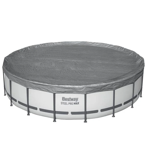 Bestway Couverture de piscine Ø5, 49 m Rond Polyester Gris