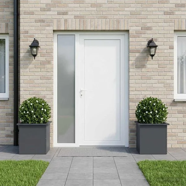 vidaXL Jardinière de jardin avec LED 2 pc Anthracite 40 x 40 x 40 cm
