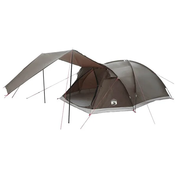 vidaXL Tente Cabane 8 personne Marron gris Polyester et Acier