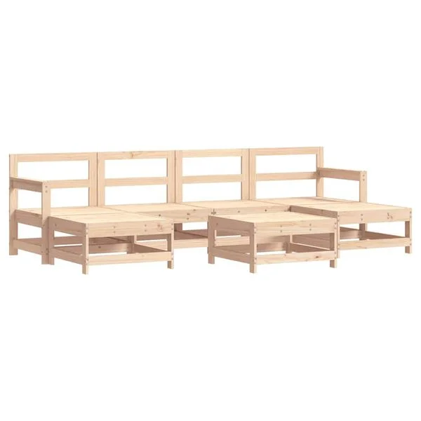 vidaXL Salon de jardin 7 pcs Bois de pin massif