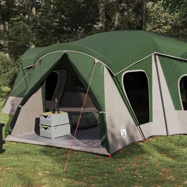vidaXL Tente familiale 14 personne Vert