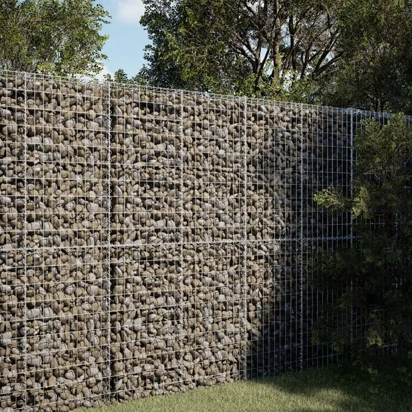vidaXL Panier gabion avec couvercle 100x50x200 cm fer galvanisé