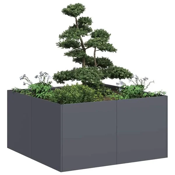 vidaXL Jardinière anthracite 80x80x40 cm acier laminé à froid