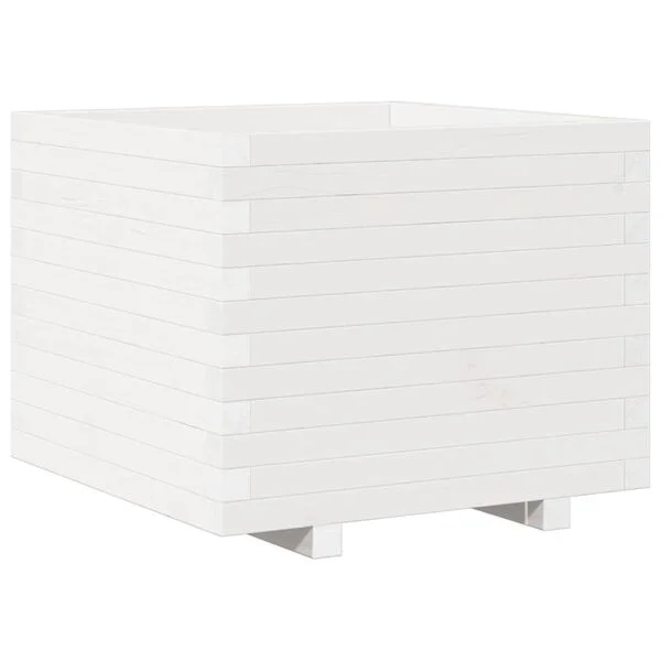 vidaXL Jardinière blanc 60x60x49, 5 cm bois de pin massif