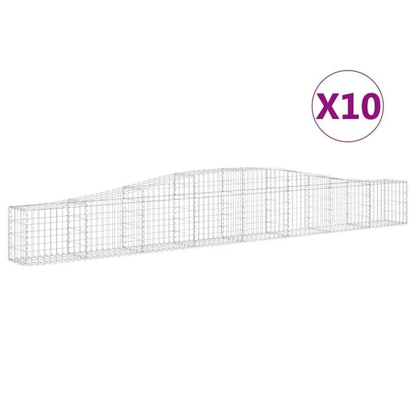 vidaXL Paniers à gabions arqués 10 pcs 400x30x40/60 cm Fer galvanisé