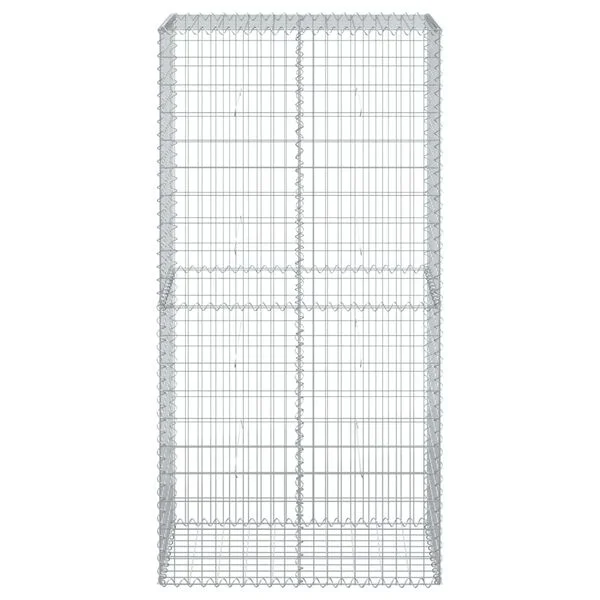 vidaXL Panier gabion avec couvercle 100x50x200 cm fer galvanisé