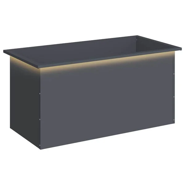 vidaXL Jardinière de jardin avec LED Anthracite 50 x 100 x 48 cm Acier