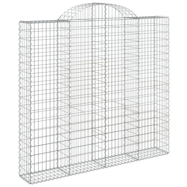 vidaXL Paniers à gabions arqués 3 pcs 200x30x180/200 cm Fer galvanisé