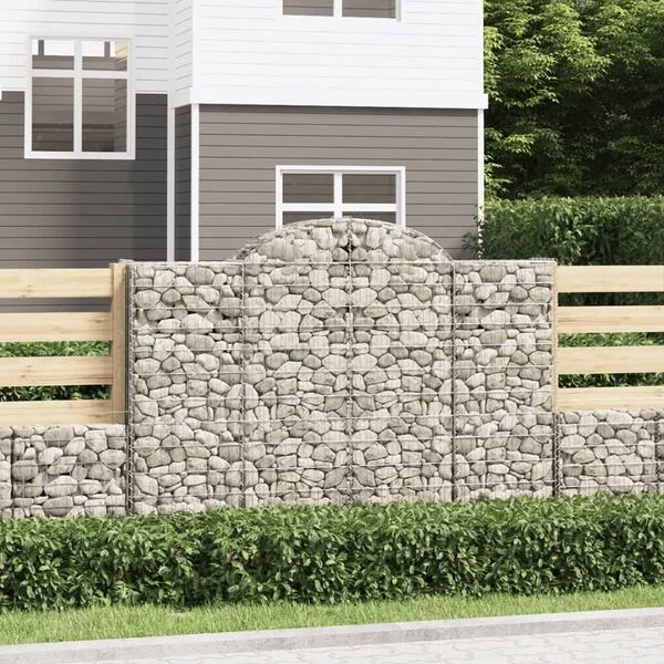 vidaXL Paniers à gabions arqués 6 pcs 200x50x140/160 cm Fer galvanisé