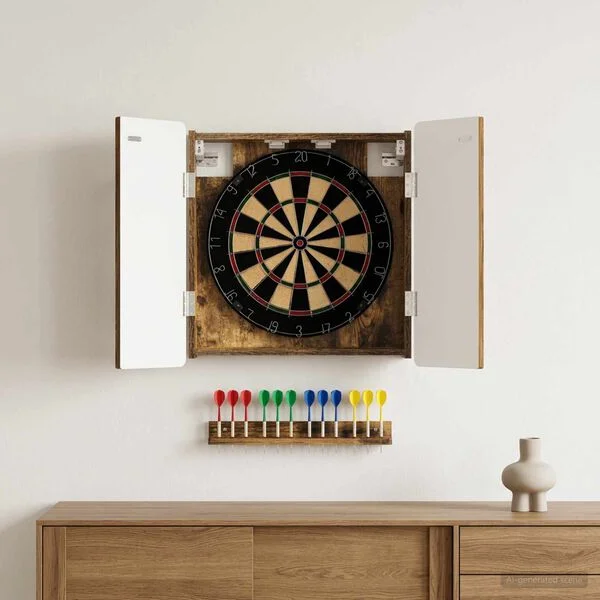 vidaXL Cabinet pour cible ZWOLLE Chêne fumé 52, 5 x 10, 5 x 57, 5 cm