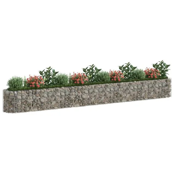 vidaXL Lit surélevé à gabion Fer galvanisé 470x50x50 cm