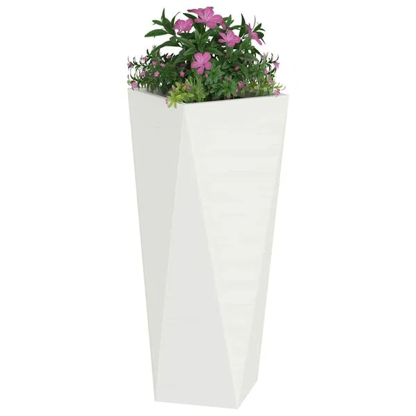 vidaXL Jardinière Blanc 30 x 30 x 75 cm Acier