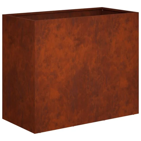 vidaXL Cache-pot de jardin Rouillé 60 x 30 x 50 cm Acier patiné