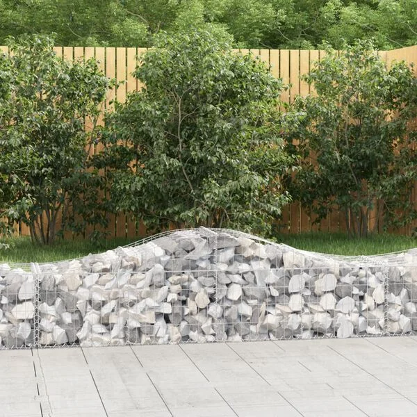 vidaXL Paniers à gabions arqués 3 pcs 200x50x40/60 cm fer galvanisé