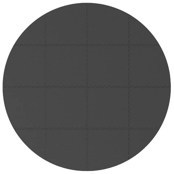 vidaXL Tapis de sol de piscine 16 pc Ø 235 cm Rond Mousse EVA Noir