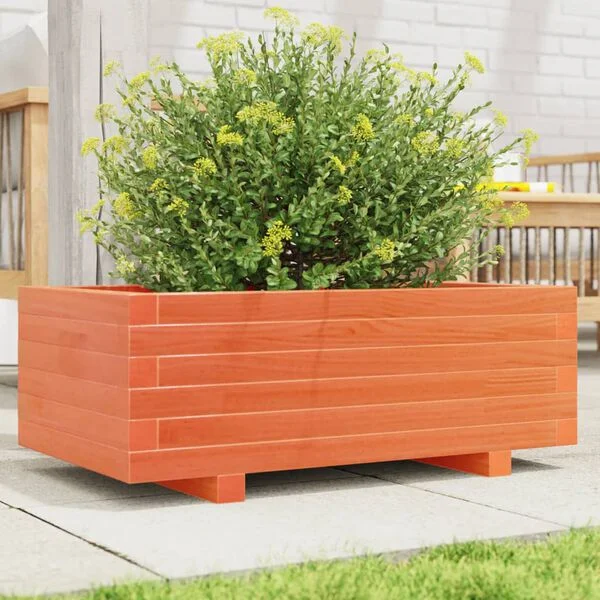 vidaXL Jardinière cire marron 70x40x26, 5 cm bois de pin massif