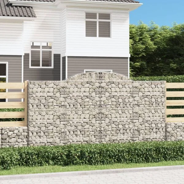 vidaXL Paniers à gabions arqués 5 pcs 300x30x160/180 cm fer galvanisé