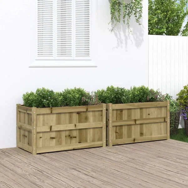 vidaXL Jardinières 2 pcs bois de pin imprégné