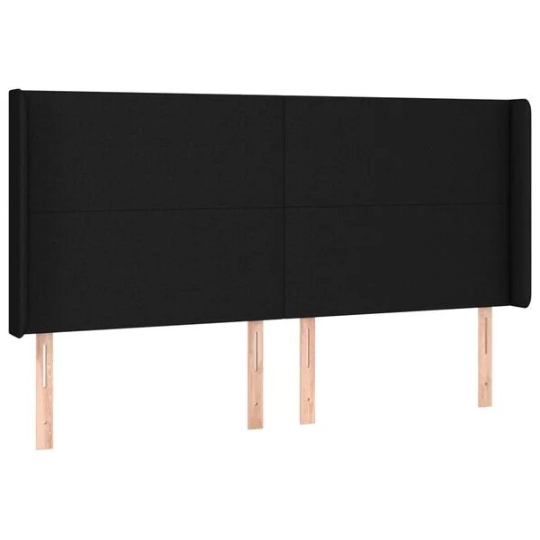 vidaXL Tête de lit à LED Noir 203x16x118/128 cm Tissu