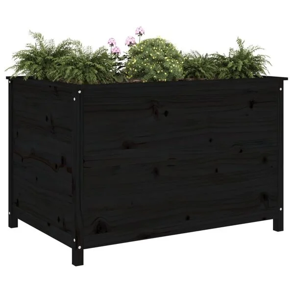 vidaXL Lit surélevé de jardin noir 119, 5x82, 5x78 cm bois de pin massif