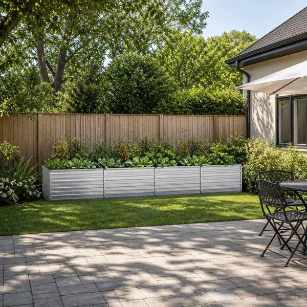 vidaXL Jardin surélevé Argenté 320 x 80 x 55 cm galvanisé