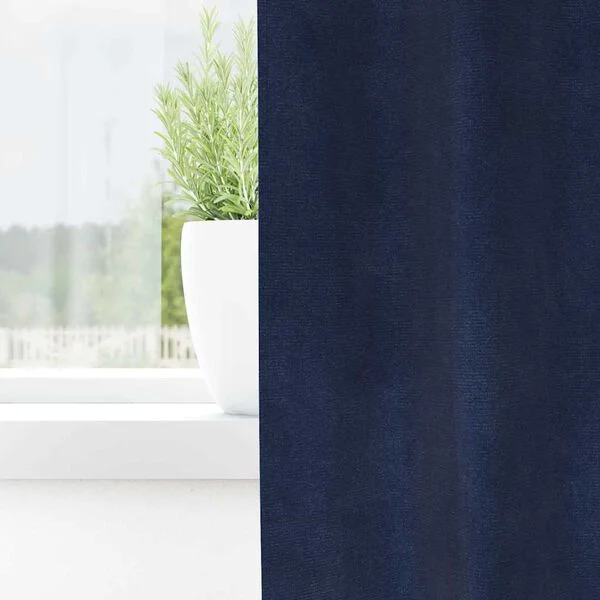 vidaXL Rideaux 2 pc Bleu foncé 140 x 245 cm Velours