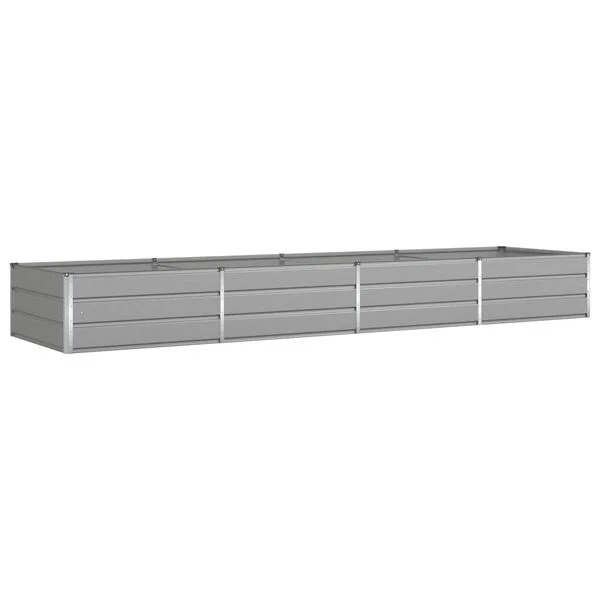vidaXL Jardinière Gris clair 385 x 100 x 45 cm Acier galvanisé