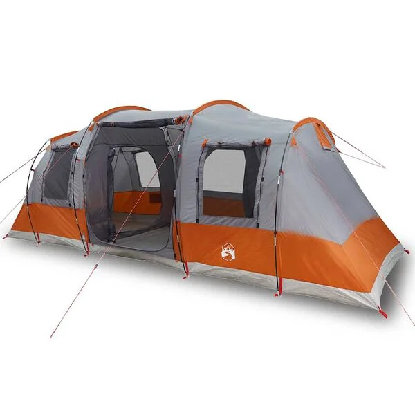 vidaXL Tente de camping tunnel 4 personnes gris et orange imperméable
